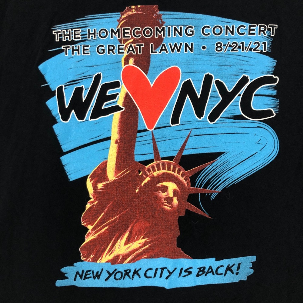 We Love‎ NYC The Homecoming Concert Great Lawn Black T Shirt Size Large